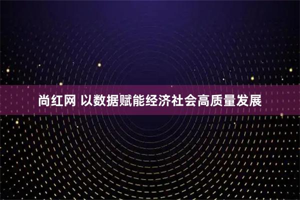 尚红网 以数据赋能经济社会高质量发展